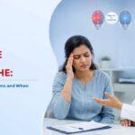 Indian female patient consulting a neurologist for migraine vs headache symptoms at Health1 Hospital Ahmedabad