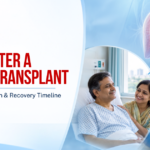 Indian liver transplant patient progressing from hospital recovery to rehabilitation and normal daily life.
